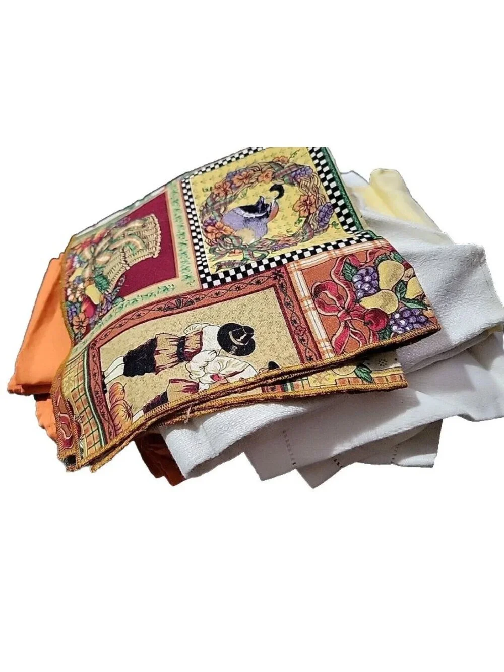 Large Lot (17?) Cloth Dinner Napkins Linen Fingertip Towels Vtg Assorted Colors